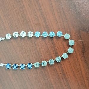 Sabika Authentic Swarovski Vintage multi colored blue choker